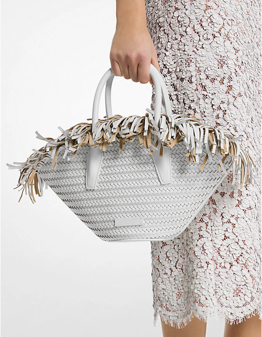 Sardinia Mini Woven Leather Basket Tote Bag