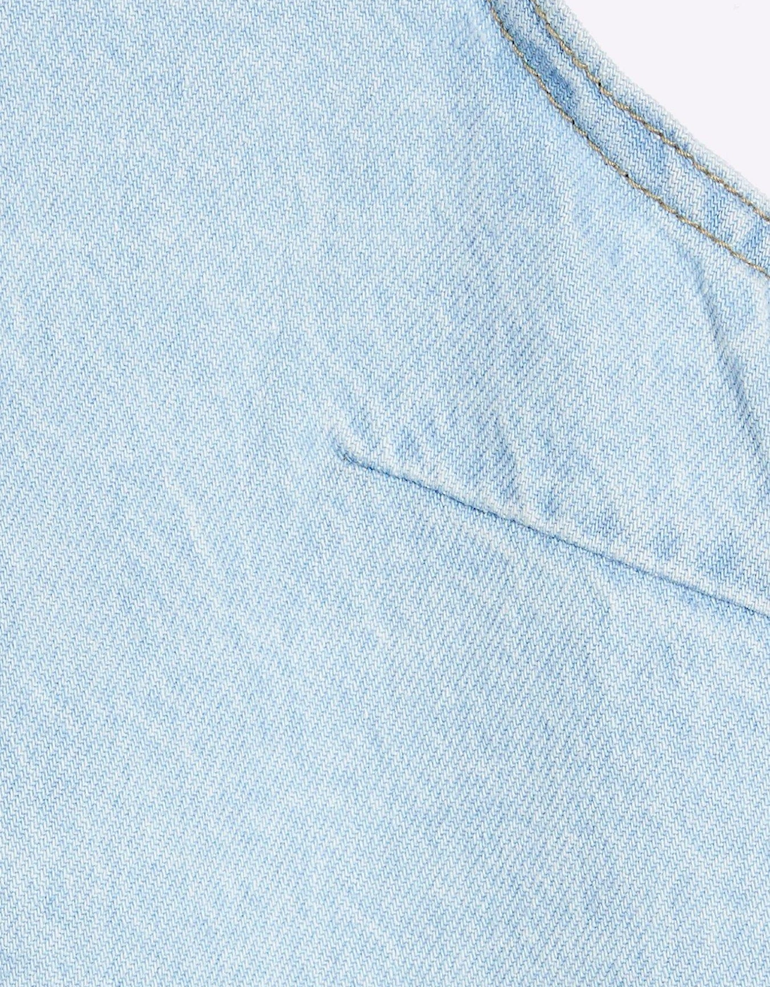 Crew Neck Denim Top - Light Denim