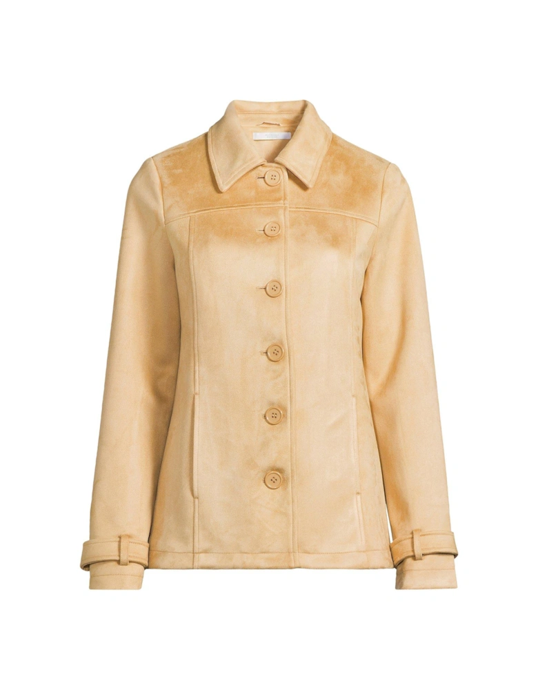 Faux Suede Blonde Jacket - Light Beige