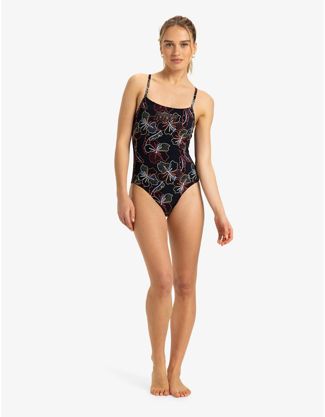 Womens Active Basic One Piece Swimsuit - Black
