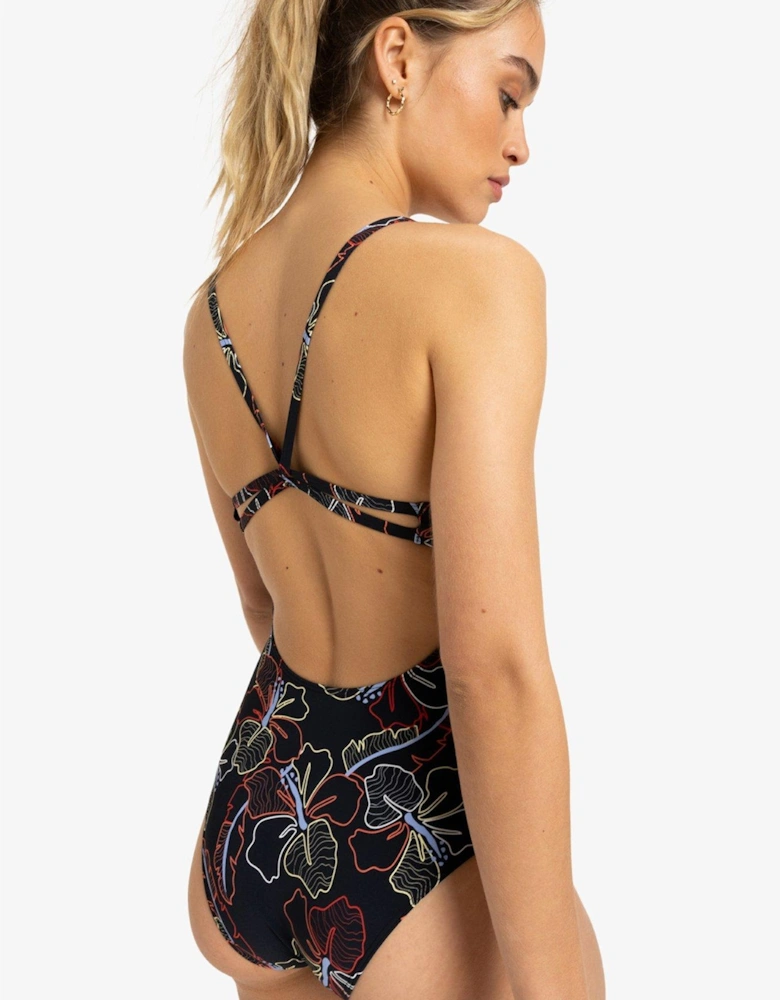 Womens Active Basic One Piece Swimsuit - Black