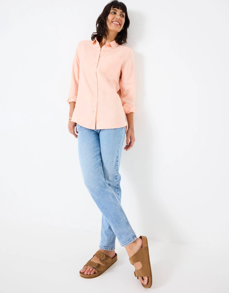 Olivia Linen Shirt - Pink
