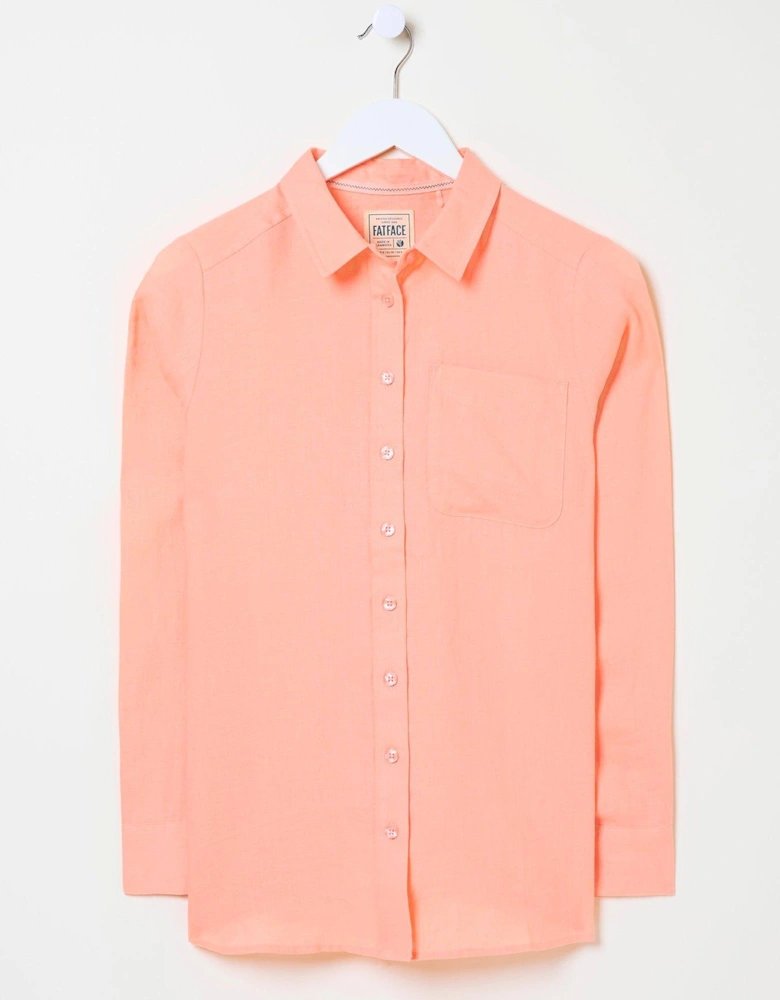Olivia Linen Shirt - Pink