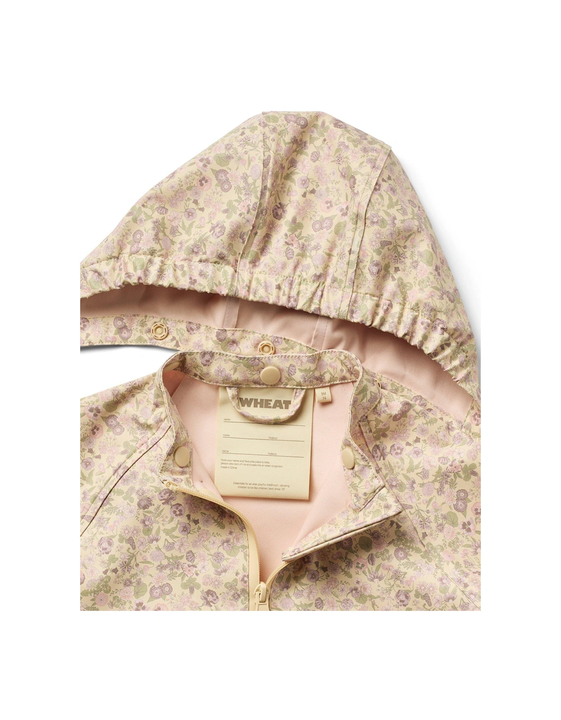 Baby Girls Sibling Printed Puddlesuit - Cream
