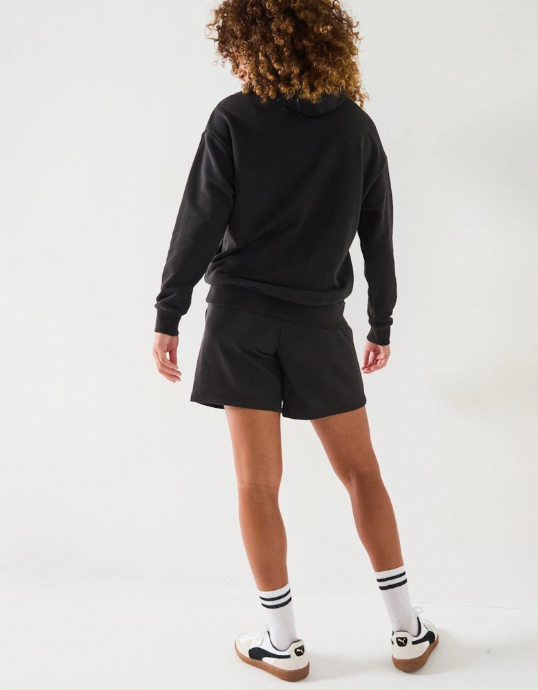 Womens Short Hooded Sweat Suit - Black