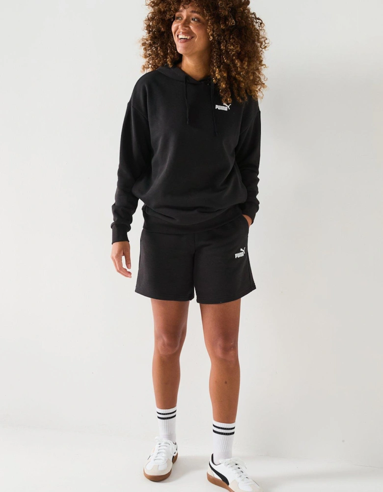 Womens Short Hooded Sweat Suit - Black