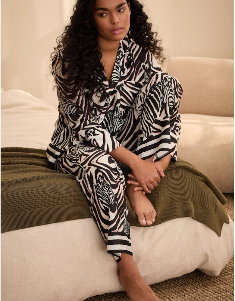 Button Through Pyjamas - Black
