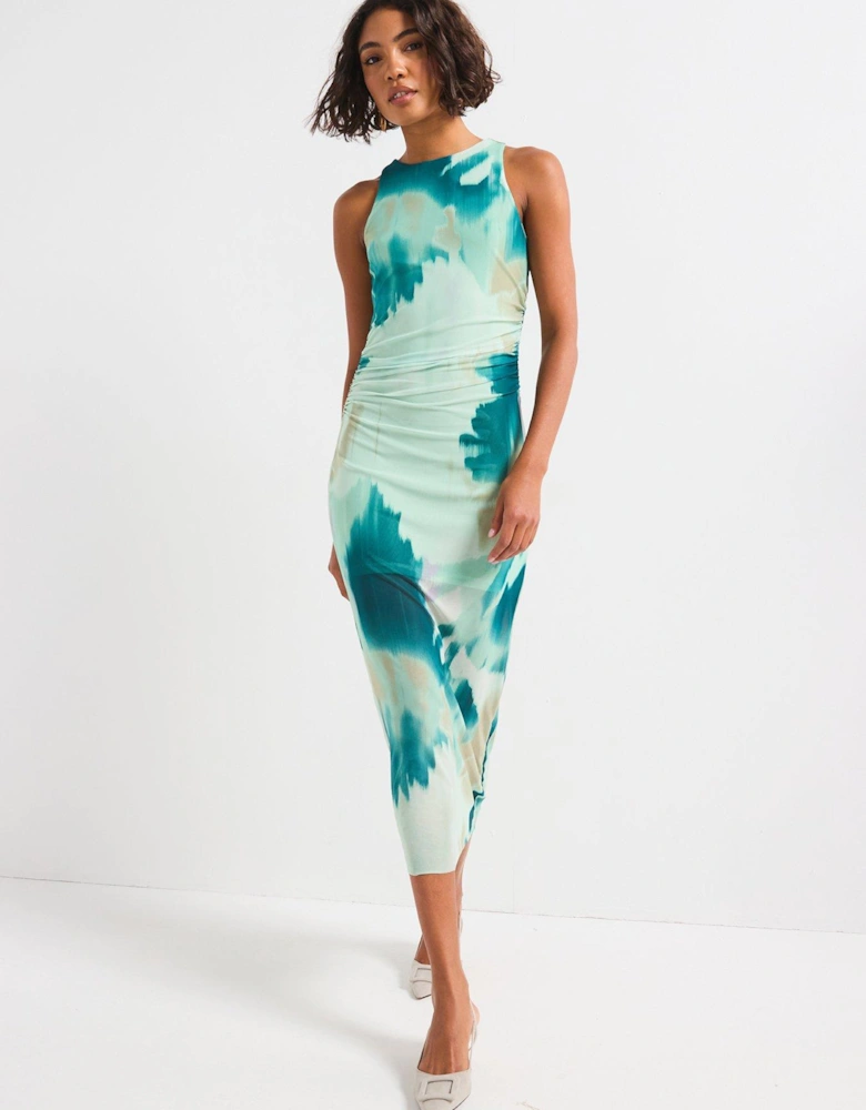 Round Neck Midi Dress - Multi