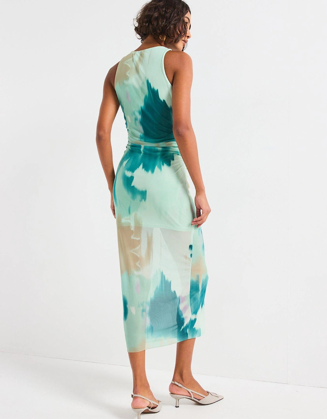 Round Neck Midi Dress - Multi