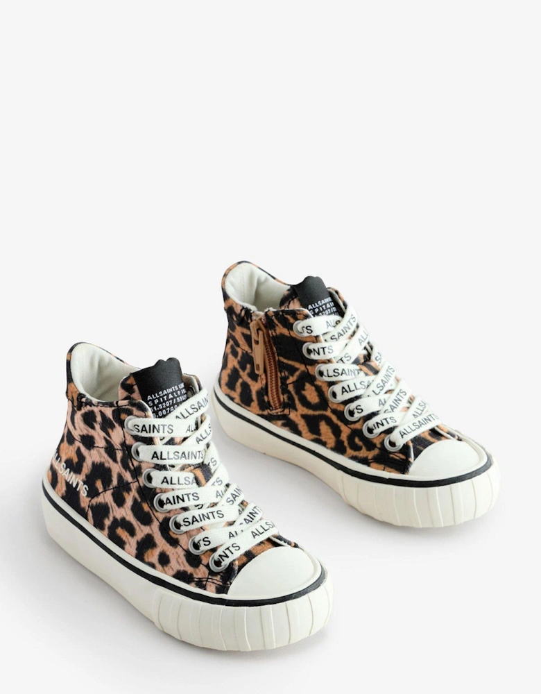 Girls Leopard Trainer - Brown