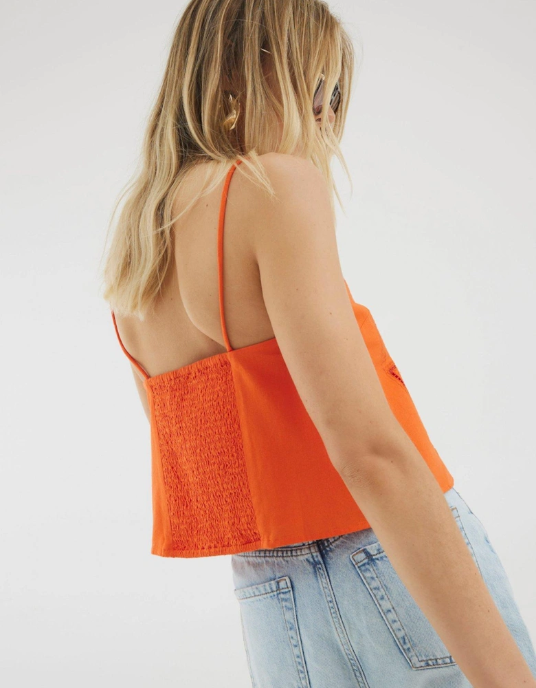 Broderie Top - Orange