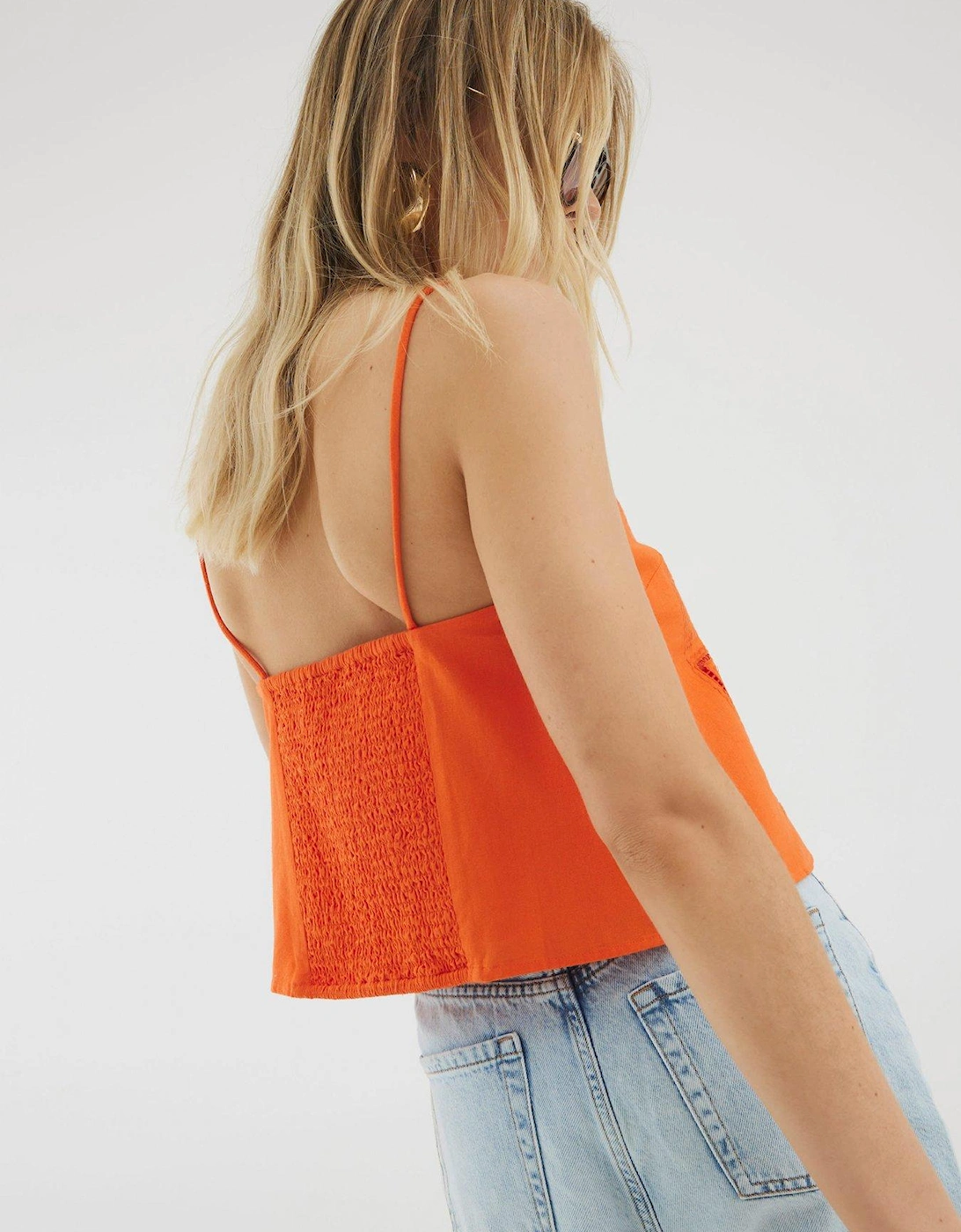 Broderie Top - Orange