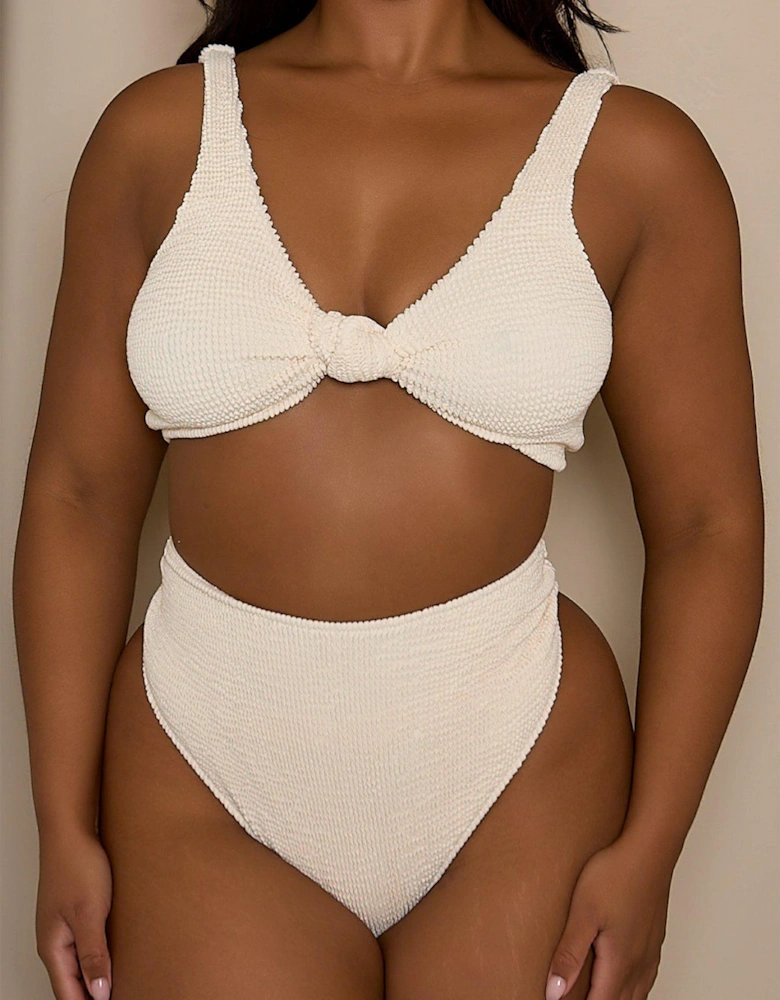 Curve Scrunch Knot Bikini Top In Coconut - Brown