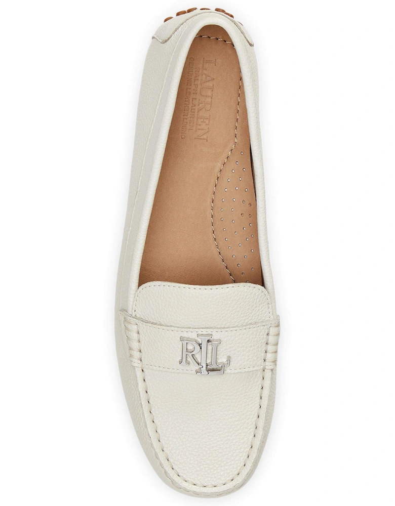 Barnsbury Leather Flat Shoe - White