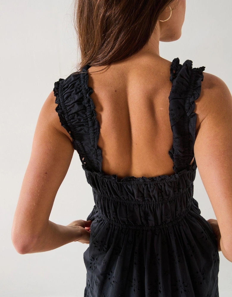 Amaya Tiered Midi Dress - Anthracite Night