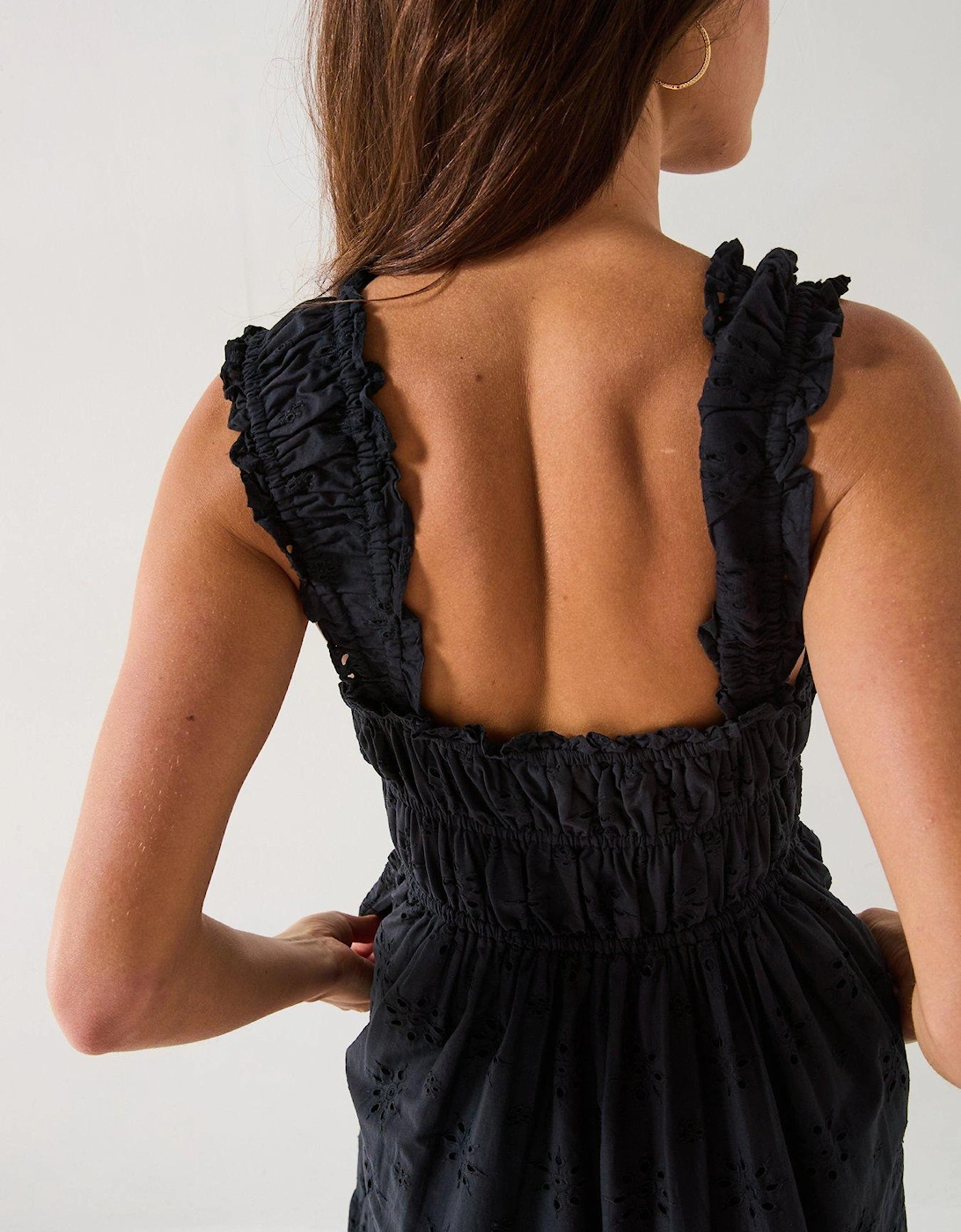 Amaya Tiered Midi Dress - Anthracite Night