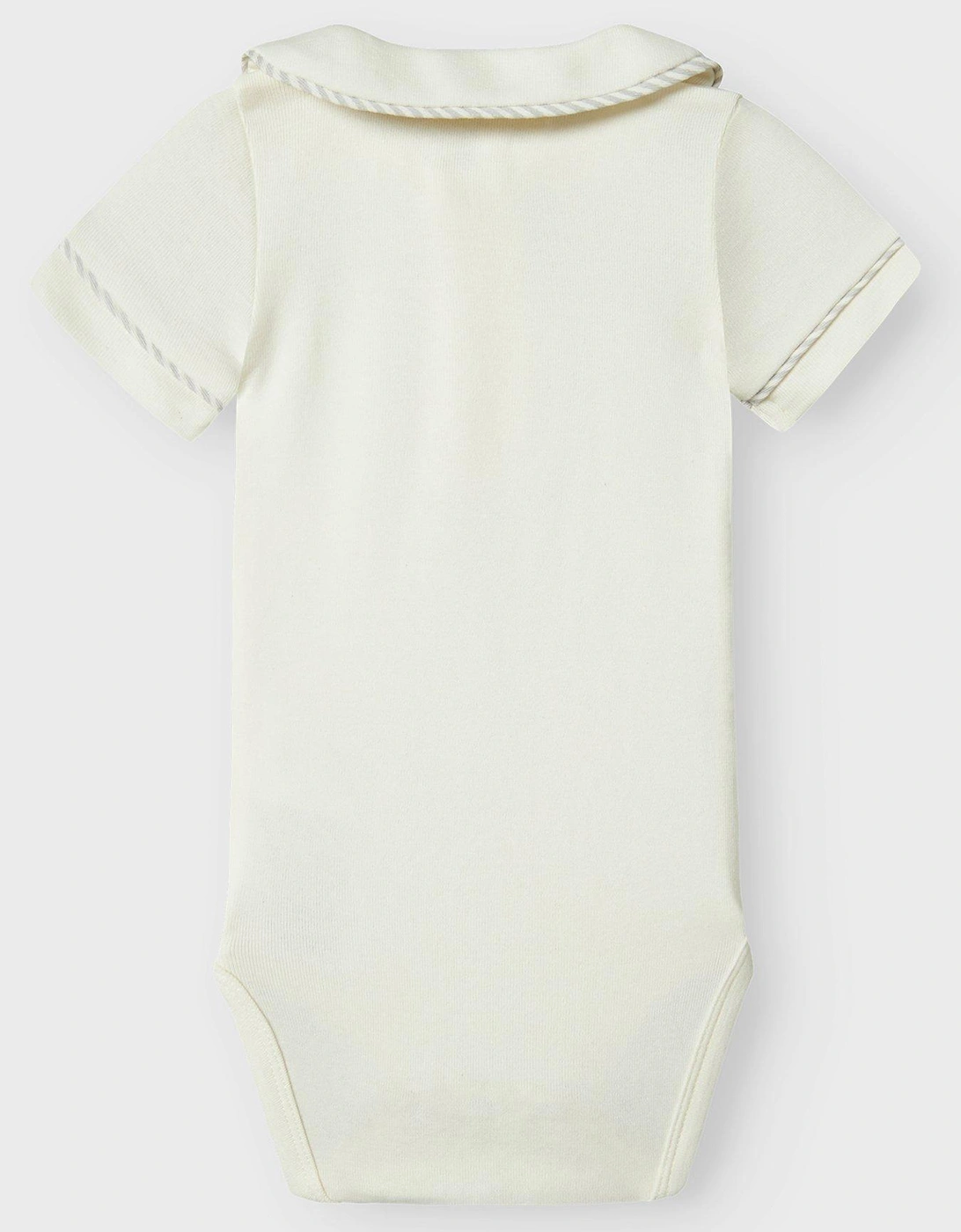 Baby Boys Collared Short Sleeve Bodysuit - Coconut Milk