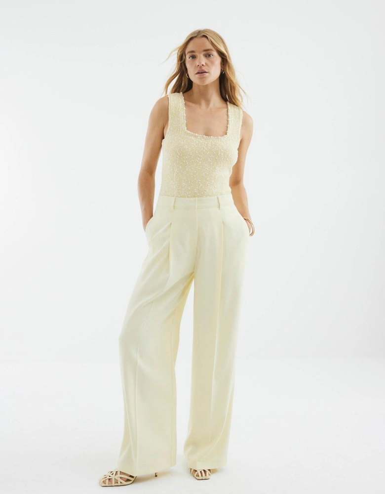 Wide Leg Trouser - Yellow