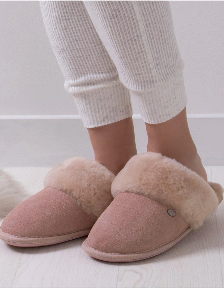 Duchess Soft Cuff Sheepskin Mule Slipper - Rose