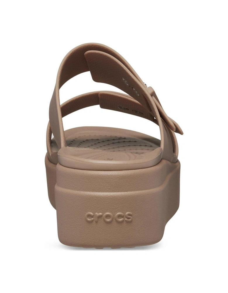 Brooklyn Buckle Flatform Sandal - Brown