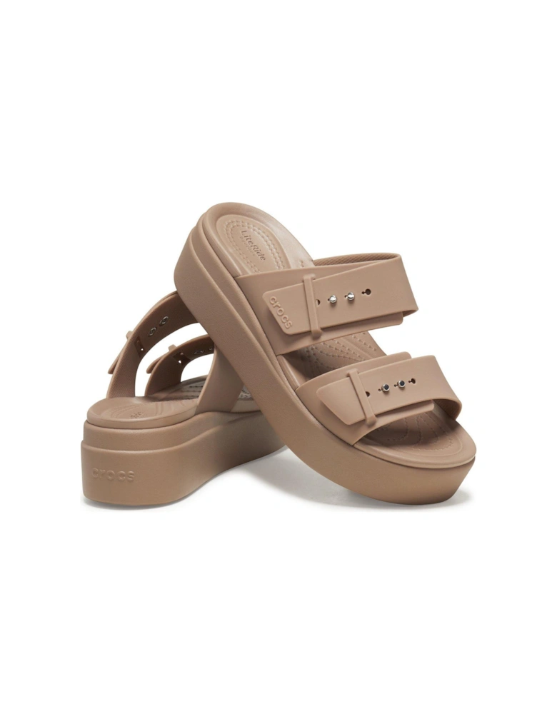 Brooklyn Buckle Flatform Sandal - Brown