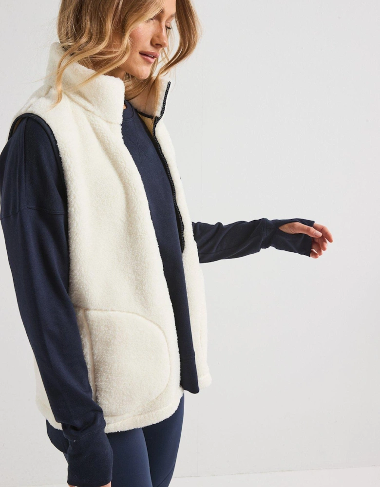 Womens Training Plush Gilet - White