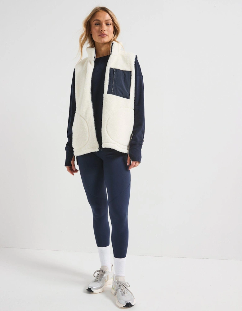 Womens Training Plush Gilet - White