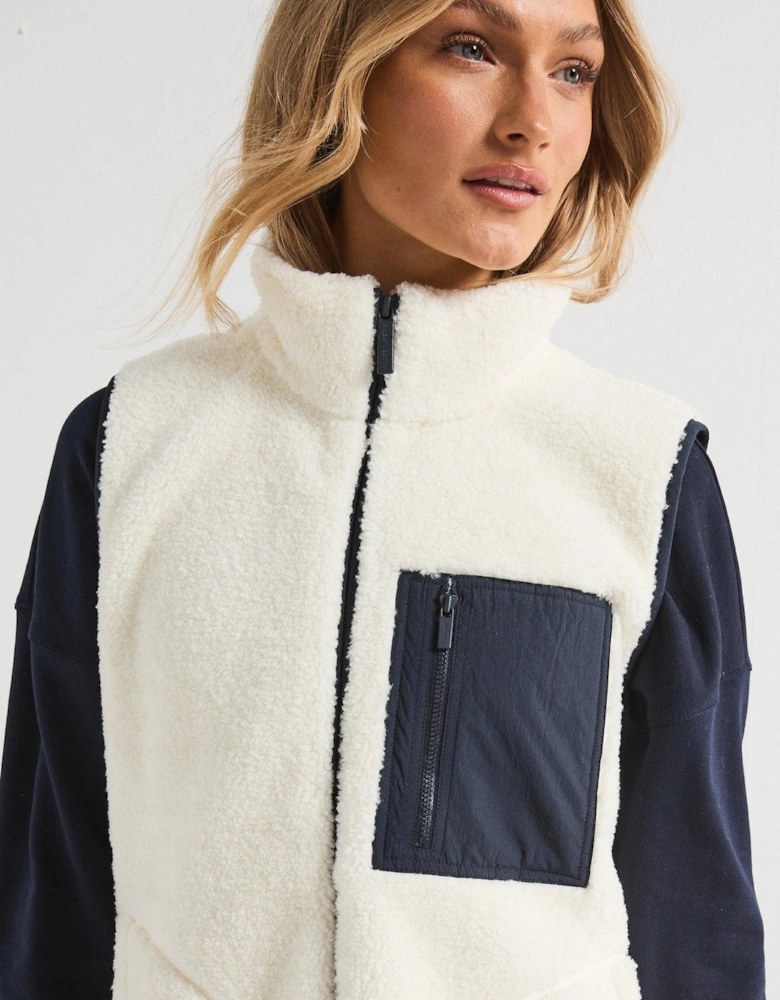 Womens Training Plush Gilet - White