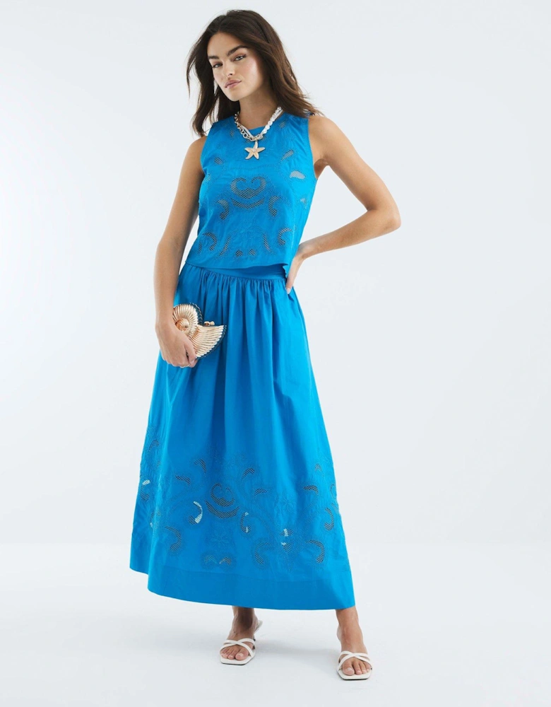 Cut Out Tank Top - Blue
