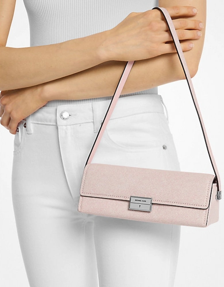 Lunar New Year Ludlow Small Denim-Printed Leather Convertible Pochette