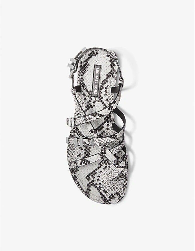 Darrington Snake Embossed Leather Sandal