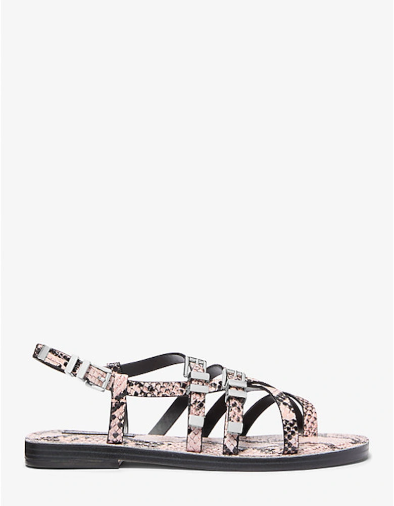 Darrington Snake Embossed Leather Sandal