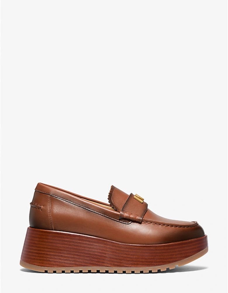 Indy Burnished Leather Platform Loafer