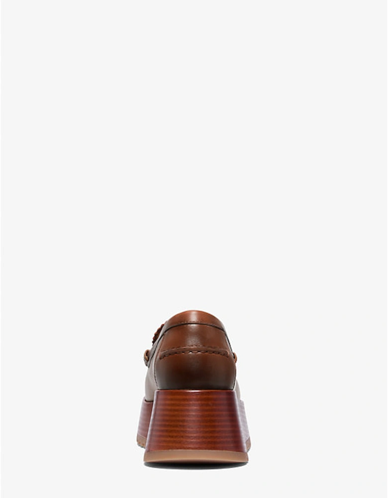 Indy Burnished Leather Platform Loafer