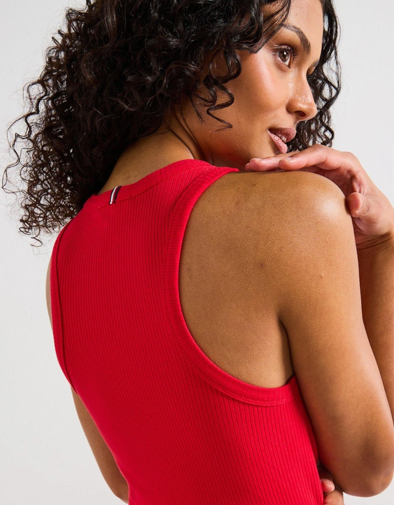 Pleated Midi Dress - Red