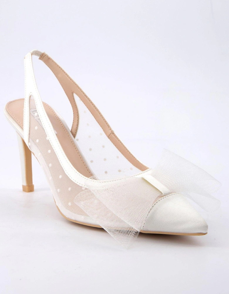 Be Mine Malini Heeled Shoes - Ivory Satin