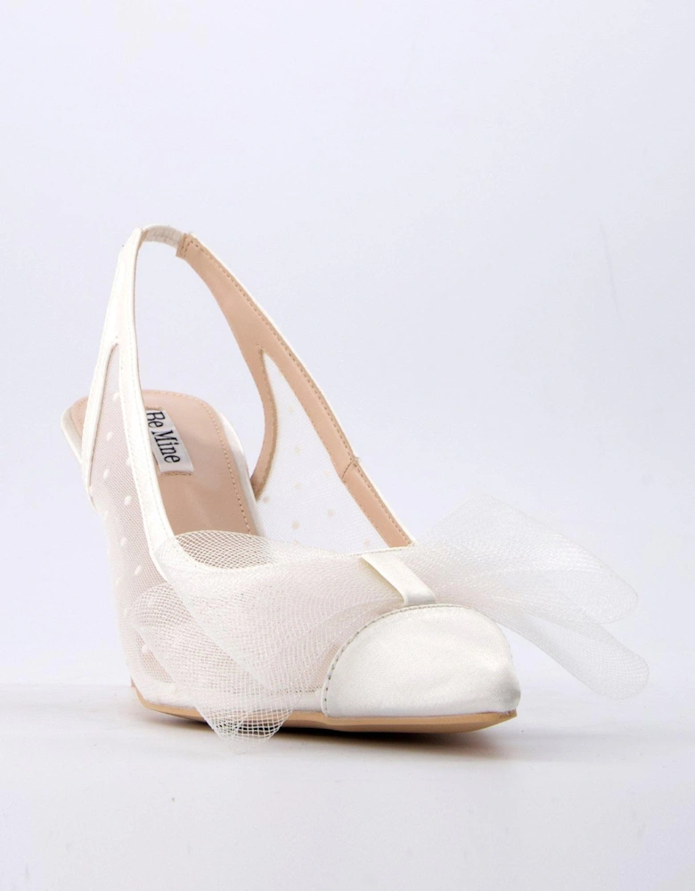Be Mine Malini Heeled Shoes - Ivory Satin