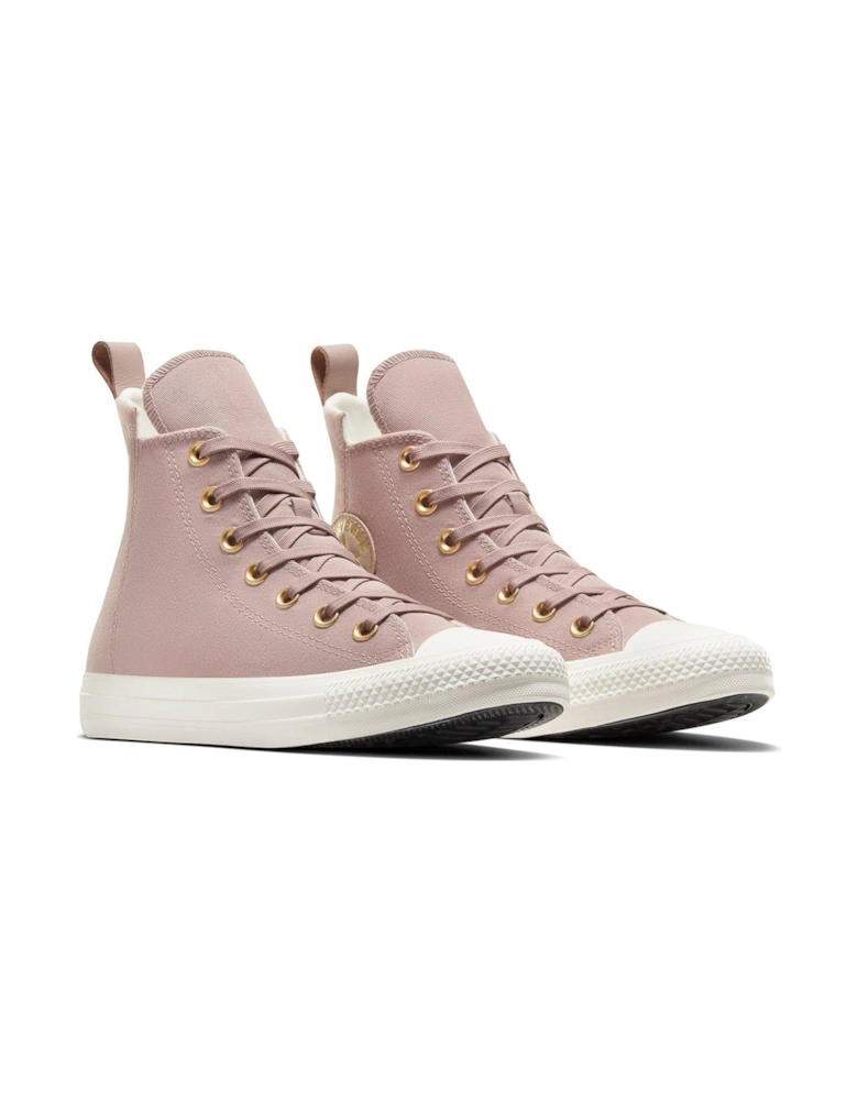 Womens Modern Tailored Polyester Canvas Hi Top Trainers - Grey
