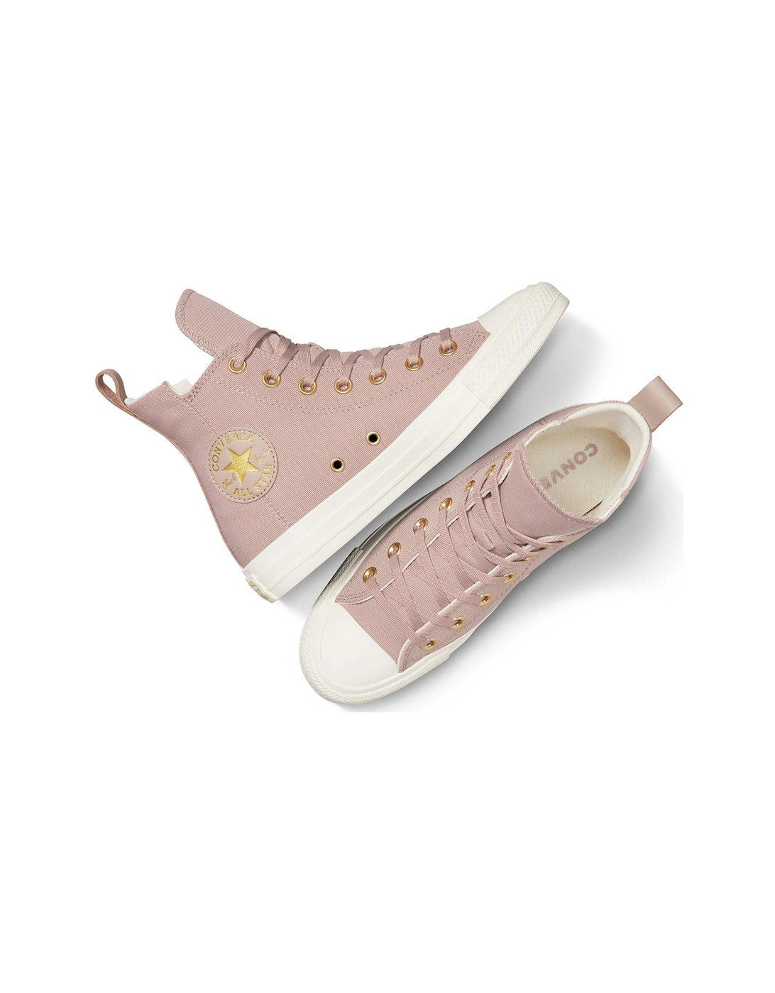 Womens Modern Tailored Polyester Canvas Hi Top Trainers - Grey