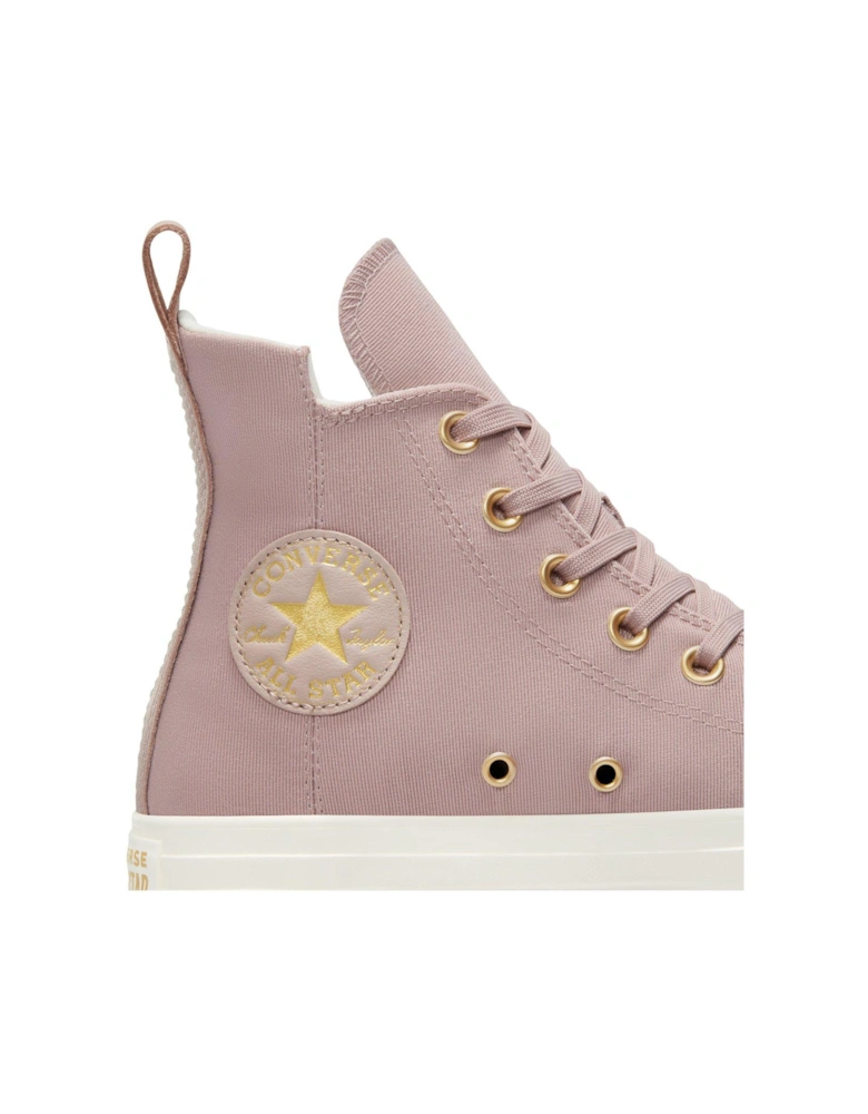 Womens Modern Tailored Polyester Canvas Hi Top Trainers - Grey