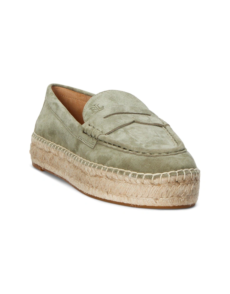 Luize Suede Espadrille Loafer - Sage Green