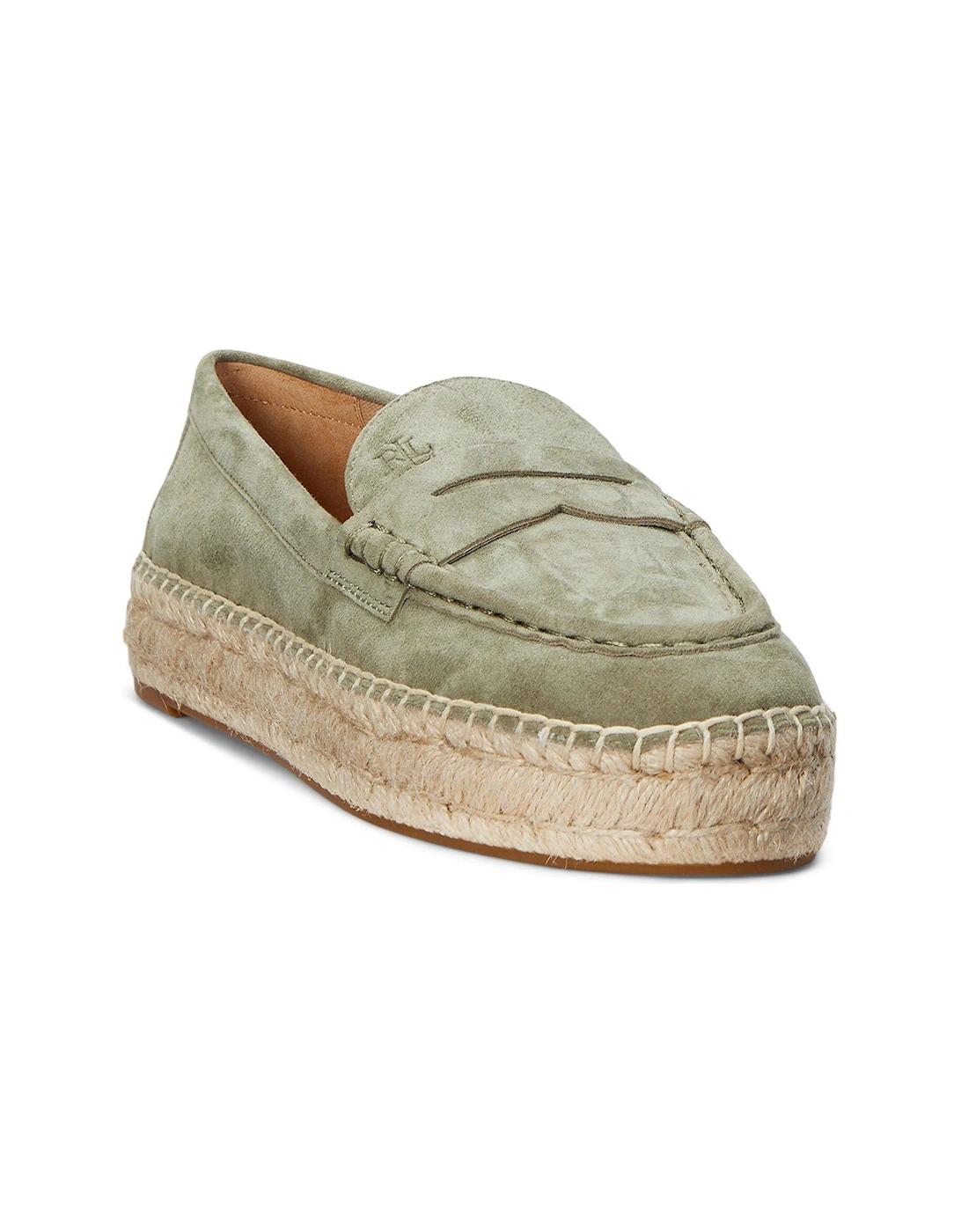 Luize Suede Espadrille Loafer - Sage Green
