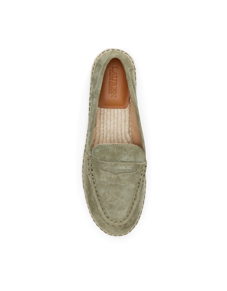 Luize Suede Espadrille Loafer - Sage Green