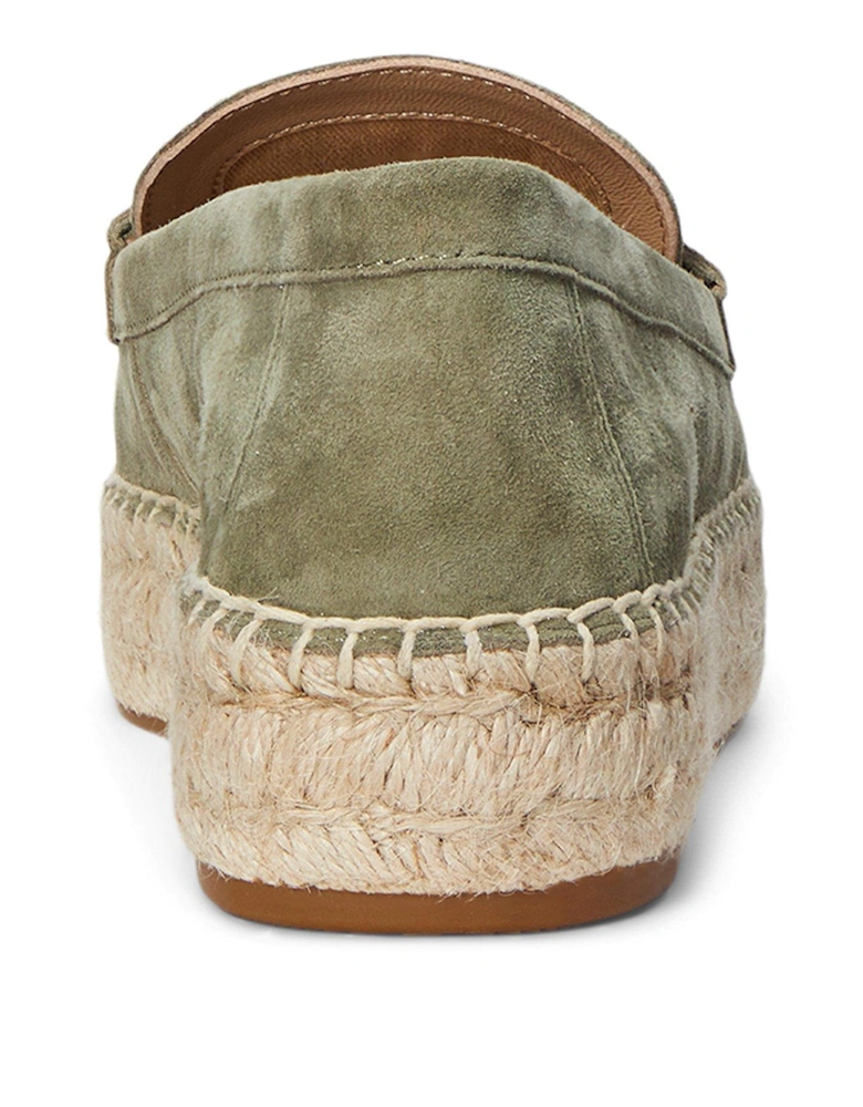 Luize Suede Espadrille Loafer - Sage Green