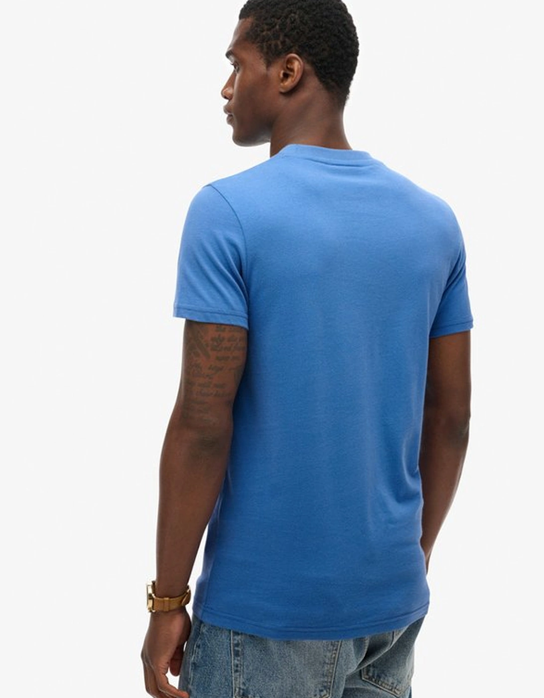 Men's Essential Logo Embroidered Tee Monaco Blue