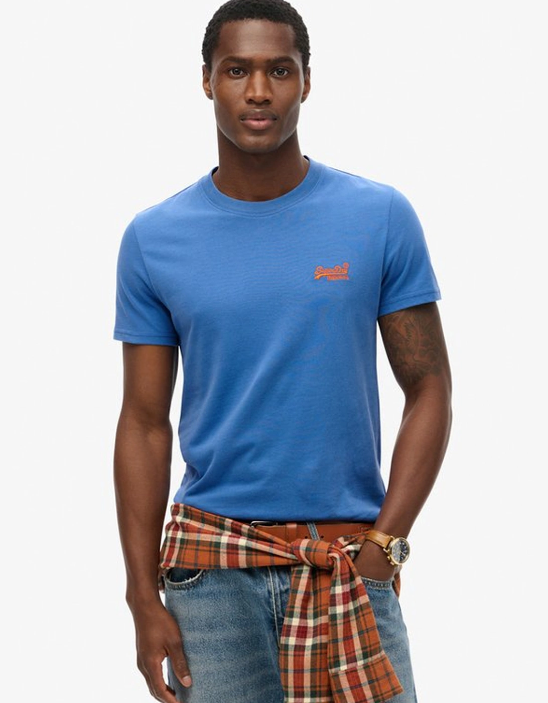 Men's Essential Logo Embroidered Tee Monaco Blue, 8 of 7