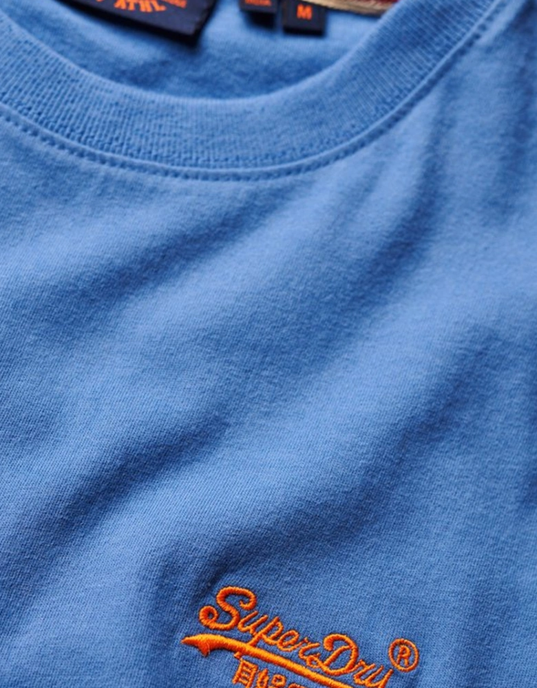 Men's Essential Logo Embroidered Tee Monaco Blue