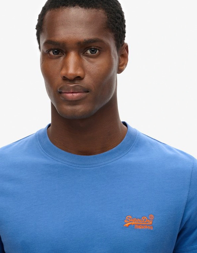 Men's Essential Logo Embroidered Tee Monaco Blue