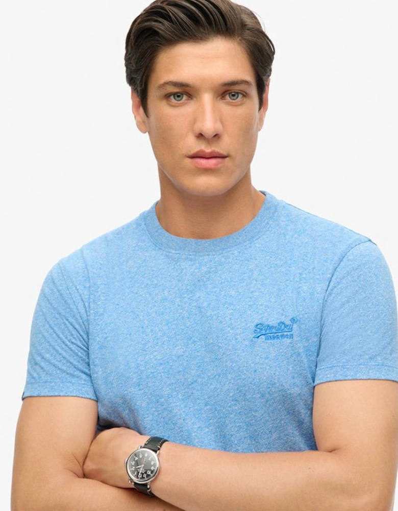 Men's Essential Logo Embroidered Tee Fresh Blue Grit