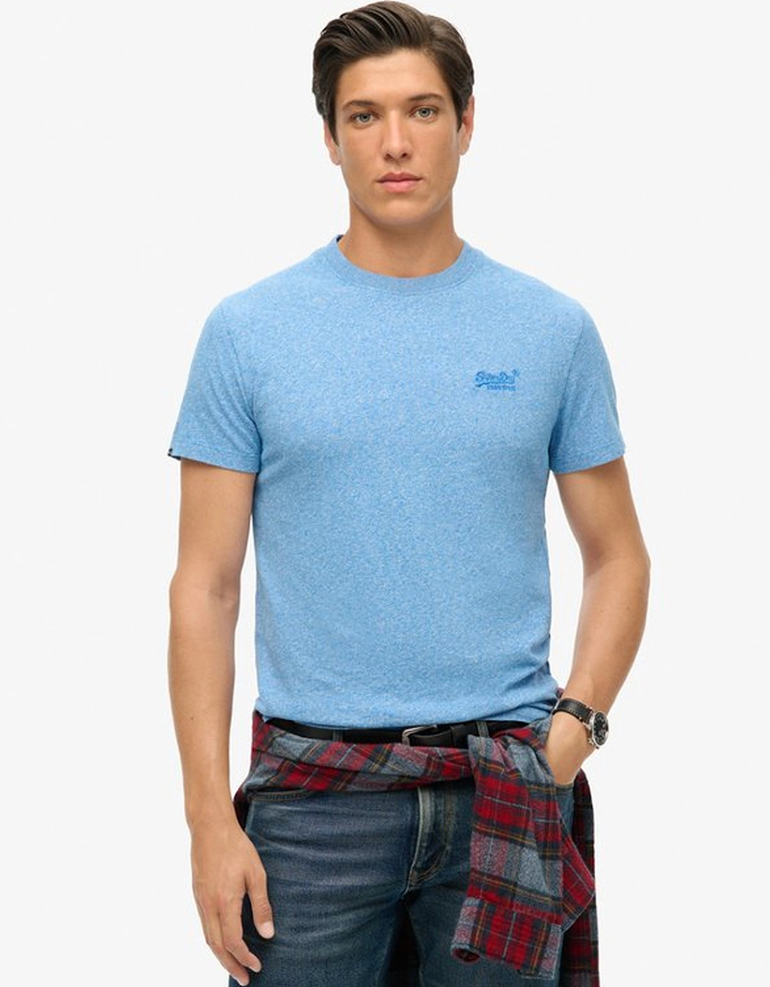 Men's Essential Logo Embroidered Tee Fresh Blue Grit, 8 of 7
